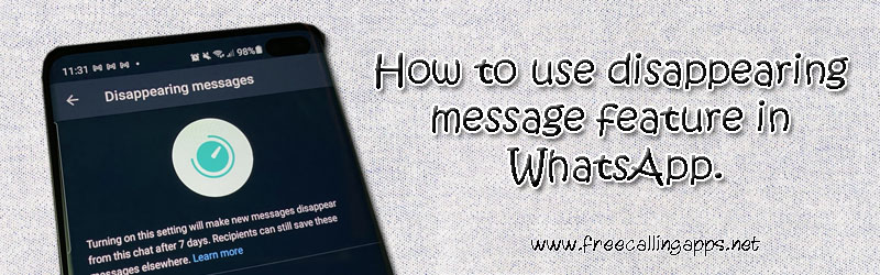 disappearing message feature in WhatsApp
