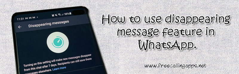 what is disappearing messages on whatsapp